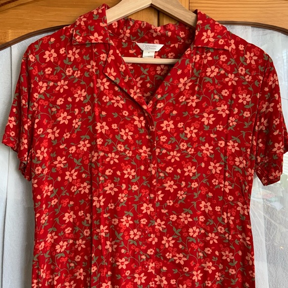 Christopher & Banks Dress size 4, Flower Print Red - Picture 4 of 17